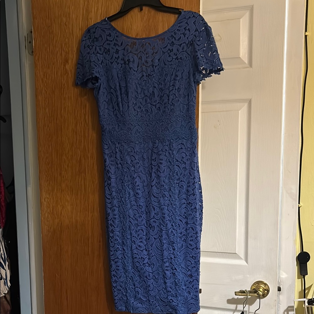 Wedding guest Blue Lace Dress